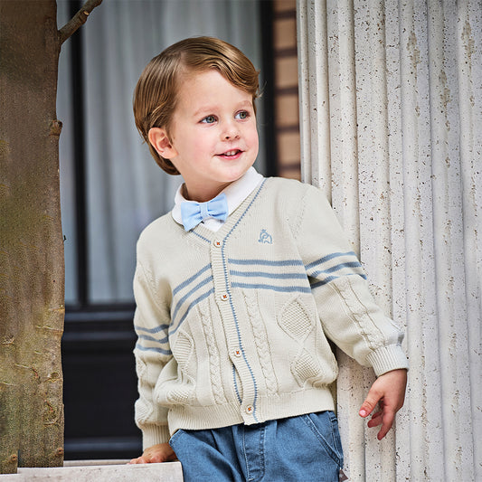Dave&Bella Boys Autumn Cotton Apricot Cardigan Coat Top