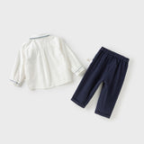 Dave&Bella Toddler Boys Cotton Formal College Style Shirt Pant Sets