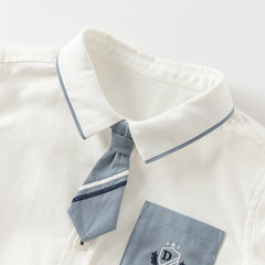 Dave&Bella Boys Autumn Cotton Formal College Style Shirt Pant Set