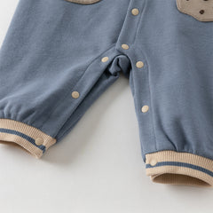 Dave&Bella Baby Boys Autumn Grey Blue Cute Romper One-Piece Bodysuit