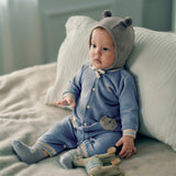 Dave&Bella Baby Boys Grey Blue Cute Long-sleeved One-Piece Romper
