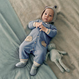 Dave&Bella Baby Boys Grey Blue Cute Long-sleeved One-Piece Romper