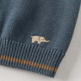 Dave&Bella Toddler Boys Grey Blue Cotton V-collar Vests