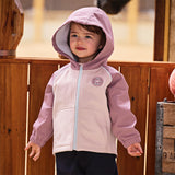 Dave&Bella Kids Girls/Boys Sea Blue/Purple Pink Outdoor Hooded Fleece Coat
