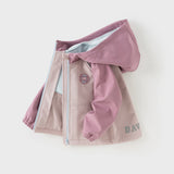Dave&Bella Kids Girls/Boys Sea Blue/Purple Pink Outdoor Hooded Fleece Coat