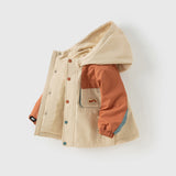 Dave&Bella Kids Girls/Boys Orange/Purple Outdoor Warm Hooded Fleece Jackets