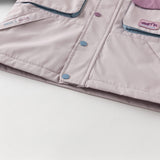 Dave&Bella Kids Girls/Boys Orange/Purple Outdoor Warm Hooded Fleece Jackets