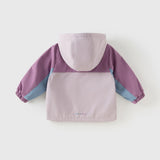 Dave&Bella Kids Girls/Boys Orange/Purple Outdoor Warm Hooded Fleece Jackets