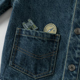 Dave&Bella Boys Toddler Cotton Denim Blue Casual Long Sleeve Jackets