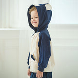 Dave&Bella Boys Toddler Casual Navy Blue Cute Animal Ears Hooded Jacket