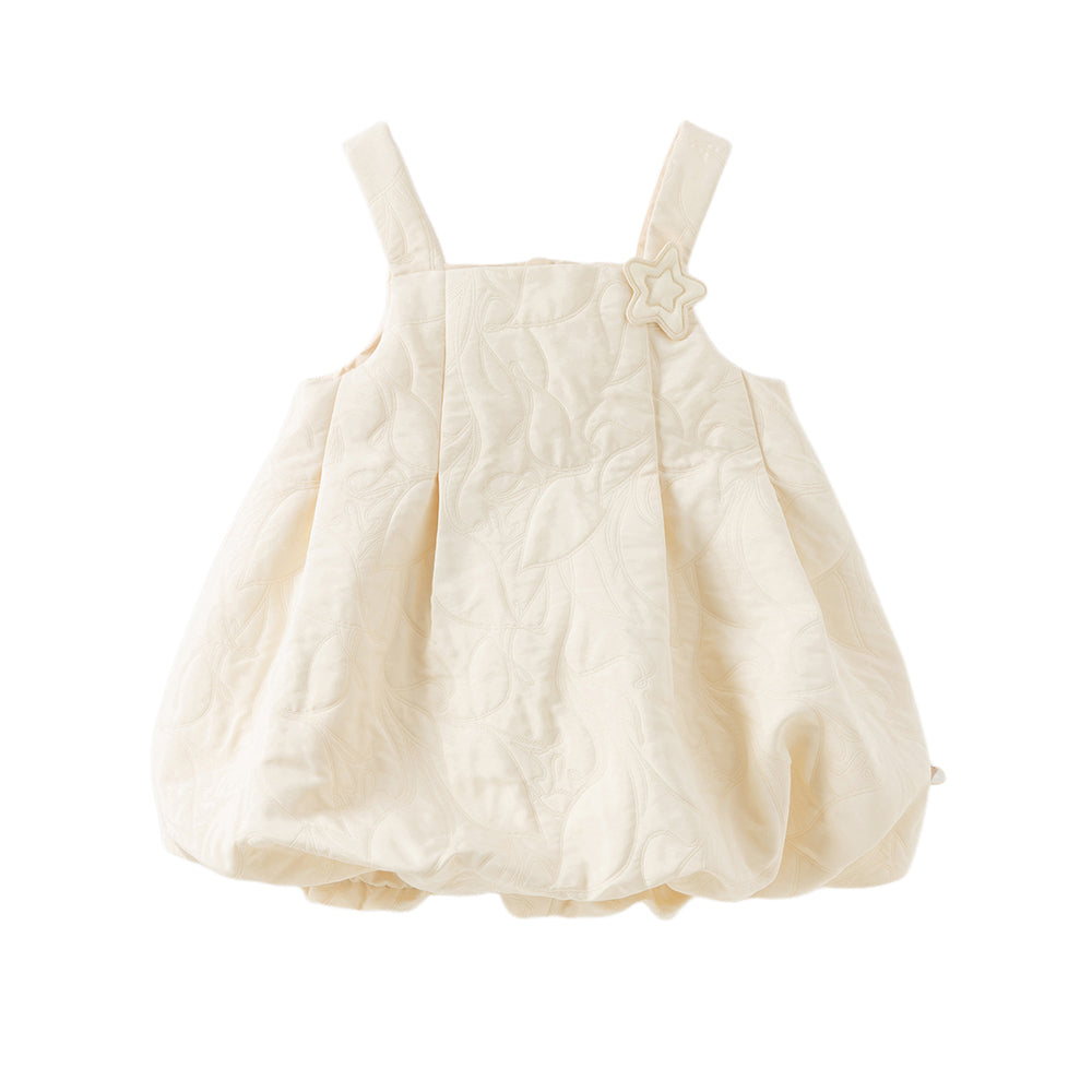 Dave&Bella Toddler Girls Cream Yellow Sleeveless Pinafore Dress