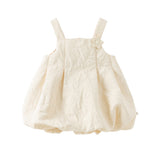 Dave&Bella Toddler Girls Cream Yellow Sleeveless Pinafore Dress