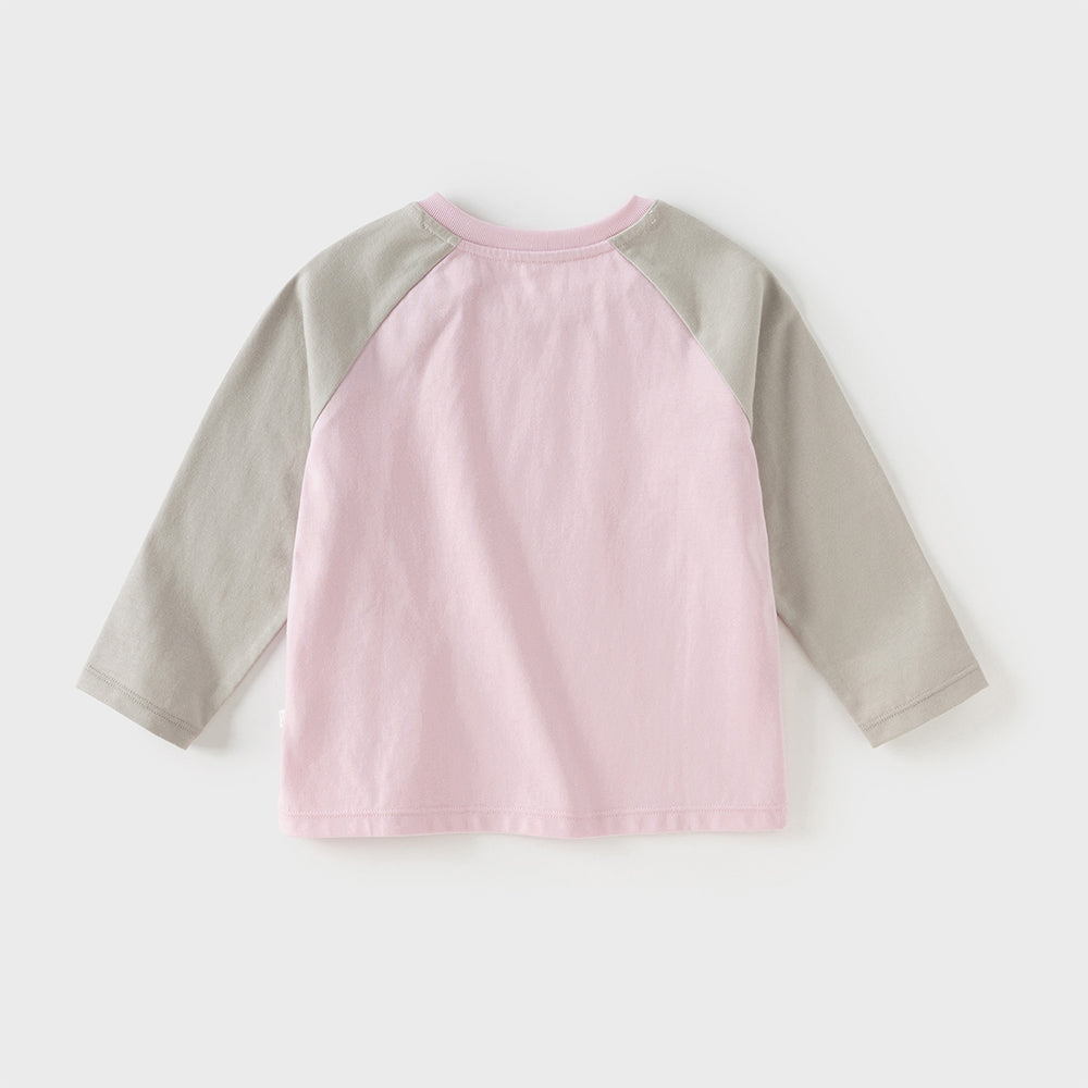Dave&Bella Toddler Girls Purple Pink Rabbit Print Cotton Playful T-Shirts Tops
