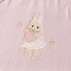 Dave&Bella Toddler Girls Autumn Purple Pink Rabbit Print Cotton  Playful T-Shirts Tops