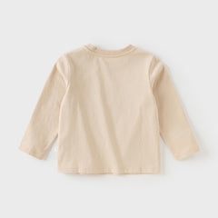 Dave&Bella Boys Autumn Cotton Car Print Apricot Casual T-shirt Top