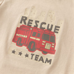 Dave&Bella Boys Autumn Cotton Car Print Apricot Casual T-shirt Top