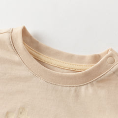 Dave&Bella Boys Autumn Cotton Car Print Apricot Casual T-shirt Top