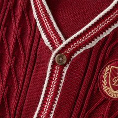 Dave&Bella Toddler Boys Autumn Dark Red Cotton Sweater Cardigans Coat