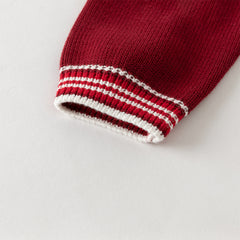 Dave&Bella Toddler Boys Autumn Dark Red Cotton Sweater Cardigans Coat