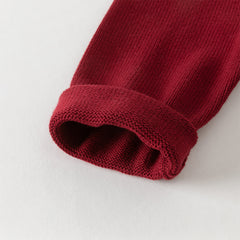 Dave&Bella Toddler Boys Autumn Dark Red Cotton Sweater Cardigans Coat