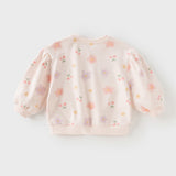 Dave&Bella Toddler Girls Toddler Sweet Pink Floral Sweatshirts Tops