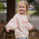 Dave&Bella Toddler Girls Toddler Sweet Pink Floral Sweatshirts Tops