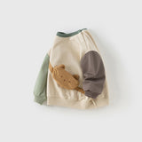 Dave&Bella Toddler Girls/Boys Color-blocked Cotton Long Sleeve Sweatshirts