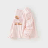Dave&Bella Toddler Girls Pink Puppy Print Cotton T-shirts Tops