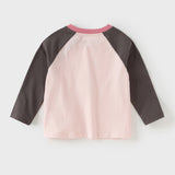 Dave&Bella Girls/Boys Toddler Cotton Grey/Pink Bear Print Breathable T-Shirts