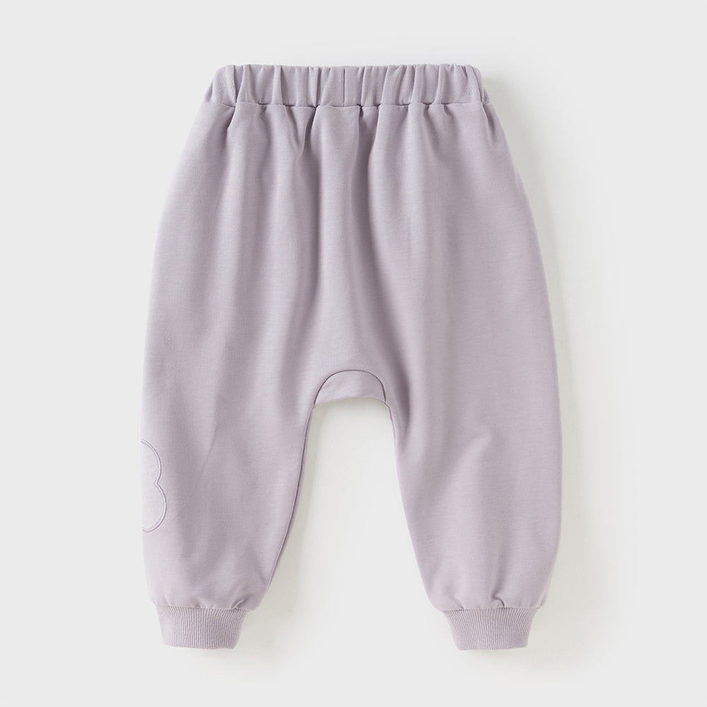 Dave&Bella Toddler Girls Purple Comfortable Stylish Cotton Drawstring Harem Pants