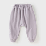 Dave&Bella Toddler Girls Purple Comfortable Stylish Cotton Drawstring Harem Pants