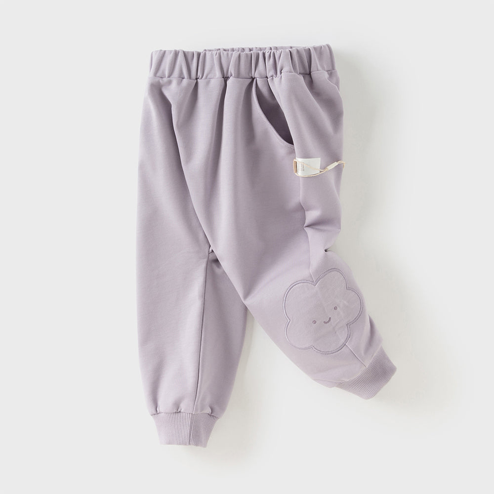 Dave&Bella Toddler Girls Purple Comfortable Stylish Cotton Drawstring Harem Pants