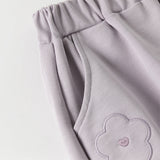 Dave&Bella Toddler Girls Purple Comfortable Stylish Cotton Drawstring Harem Pants