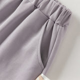 Dave&Bella Toddler Girls Purple Comfortable Stylish Cotton Drawstring Harem Pants
