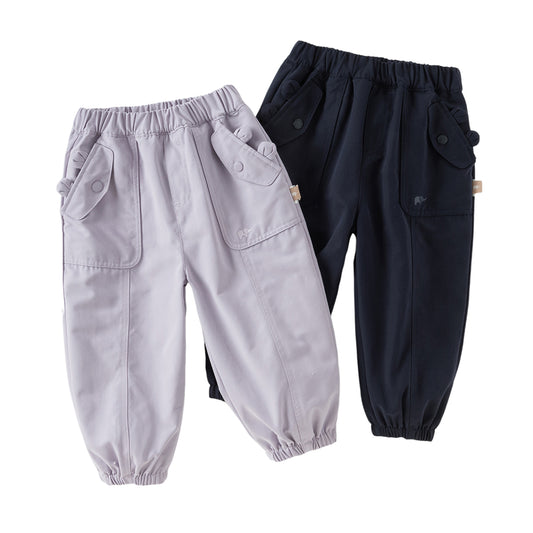 Dave&Bella Girls Autumn Drawstring Loose Casual Long Cargo Pants