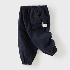 Dave&Bella Girls Autumn Drawstring Loose Casual Long Cargo Pants