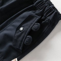 Dave&Bella Girls Autumn Drawstring Loose Casual Long Cargo Pants