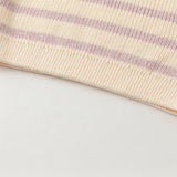 Dave&Bella Toddler Girls Adorable Purple Striped Vests