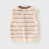 Dave&Bella Toddler Girls Adorable Purple Striped Vests