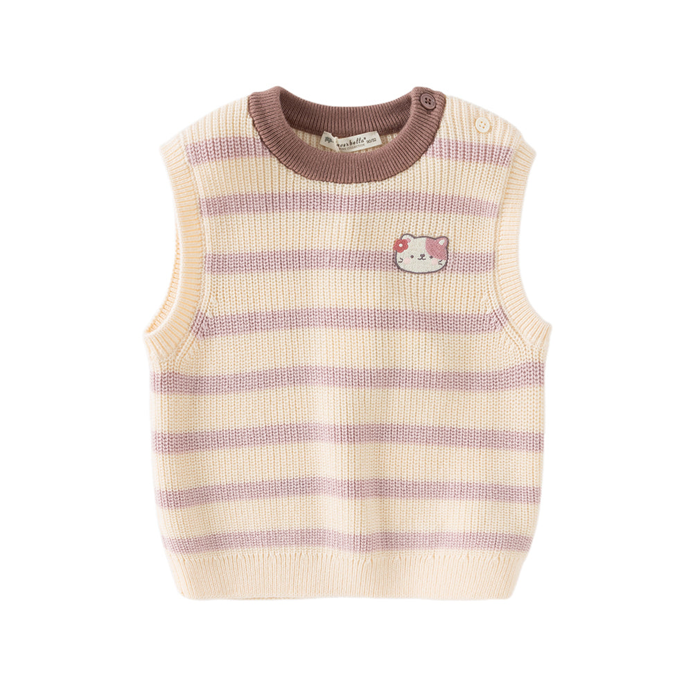 Dave&Bella Toddler Girls Adorable Purple Striped Vests