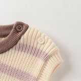 Dave&Bella Toddler Girls Adorable Purple Striped Vests
