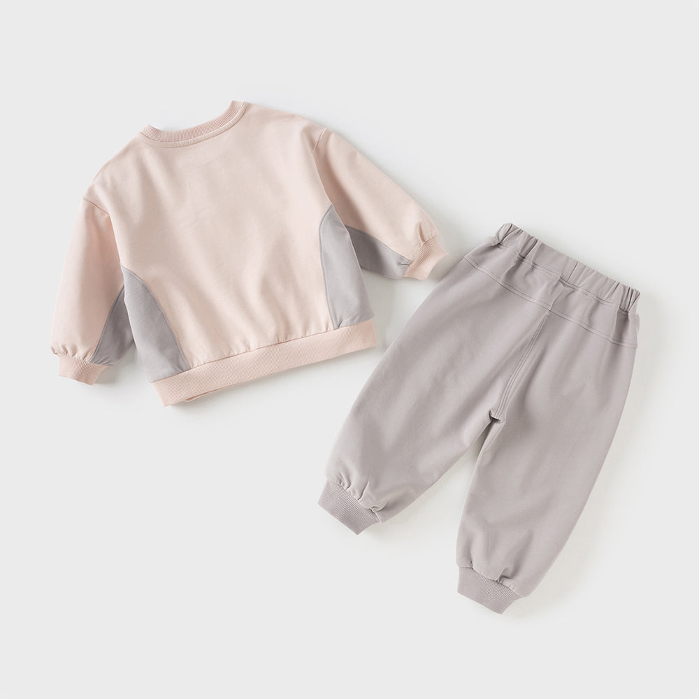 Dave&Bella Toddler Girls Grey Pink Sweatshirt Pants Sports Suits
