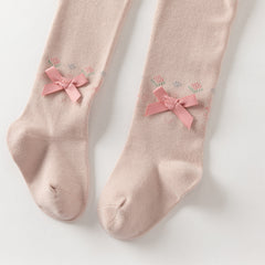 Dave&Bella Kids Girls Autumn Sweet Pink Peplum Thin Footed Tights Leggings