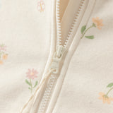 Dave&Bella Girls Toddler Beige Print Hooded Cardigan Jackets