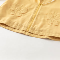 Dave&Bella Toddler Girls Autumn Yellow Outwear Hooded Coat