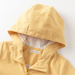 Dave&Bella Toddler Girls Autumn Yellow Outwear Hooded Coat