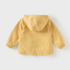 Dave&Bella Toddler Girls Autumn Yellow Outwear Hooded Coat
