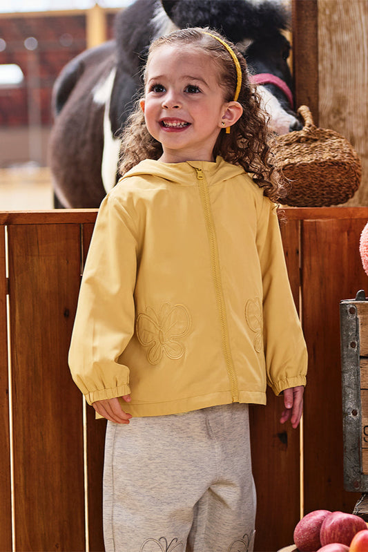 Dave&Bella Toddler Girls Autumn Yellow Outwear Hooded Coat