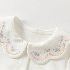 Dave&Bella Girls Autumn Cotton Casual Neckline Embroidered Shirt Blouse