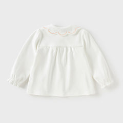 Dave&Bella Girls Autumn Cotton Casual Neckline Embroidered Shirt Blouse